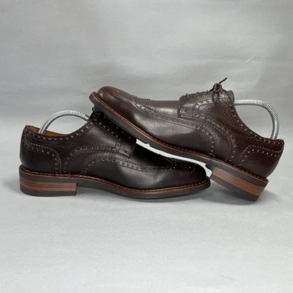Paraboot Cousu Derby Men's Size 8.5 Brown Leather Wing Tip Goodyear Dress Shoes